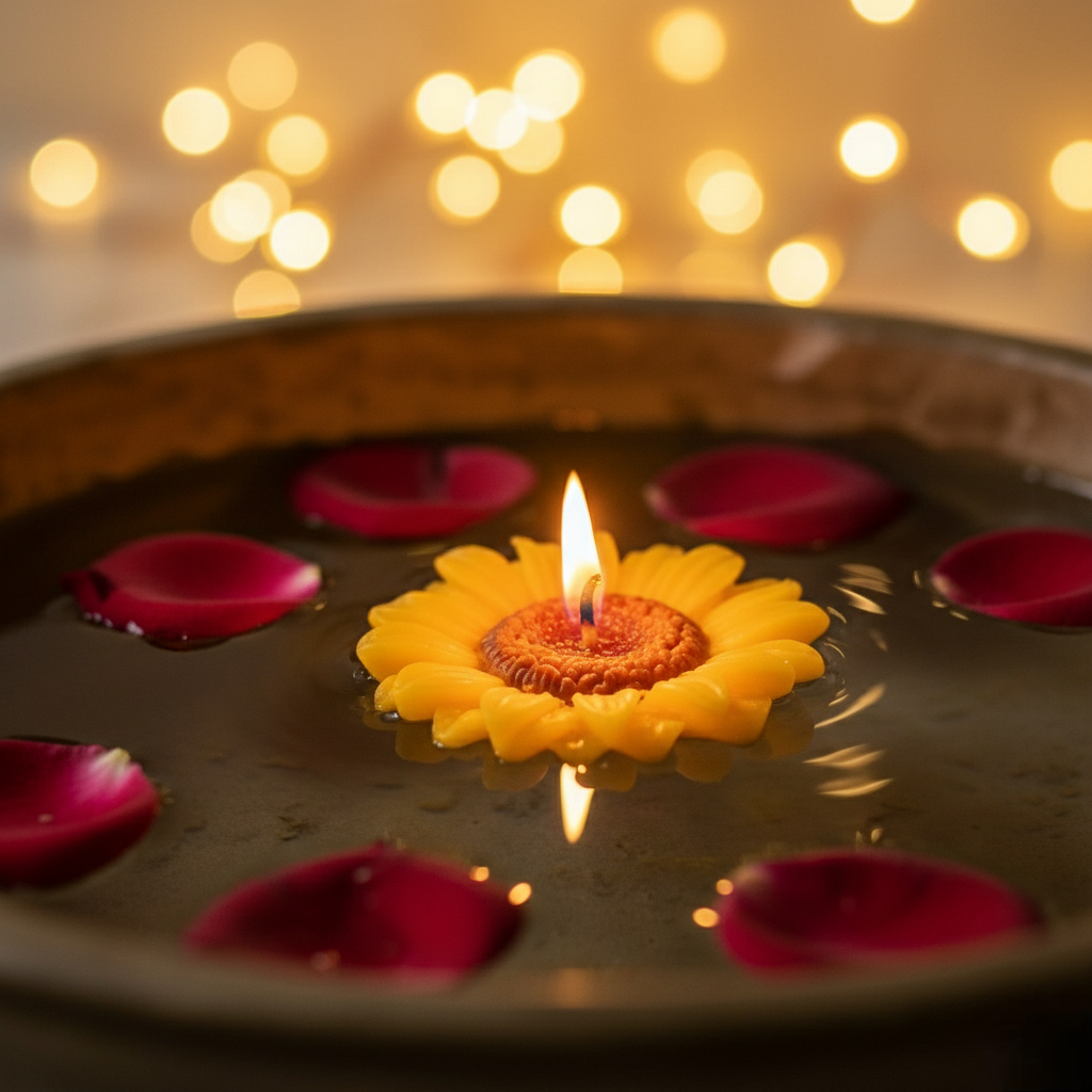 Sunflower Floating Candle Set of 6 (Small)