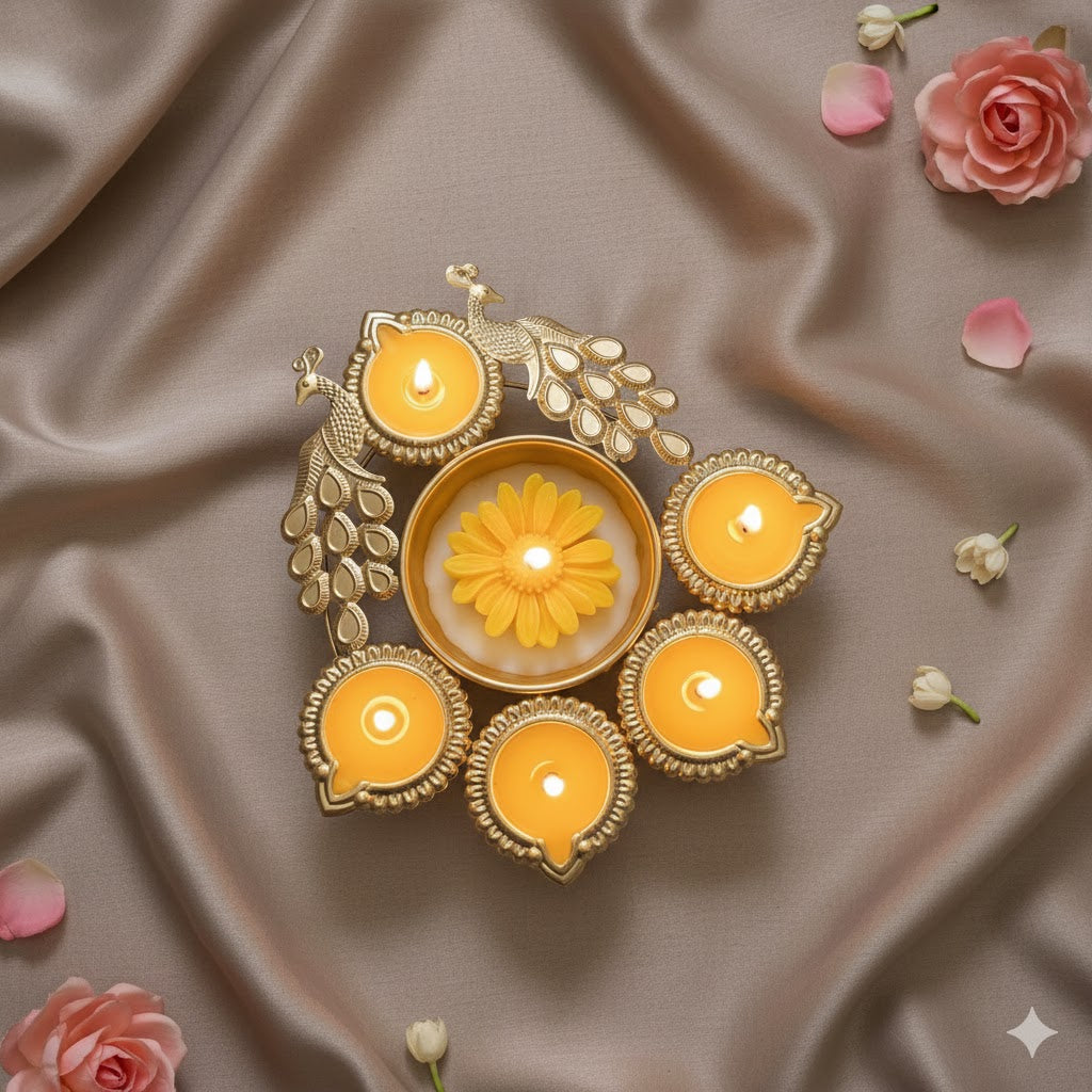 The Mayur Urli Candle