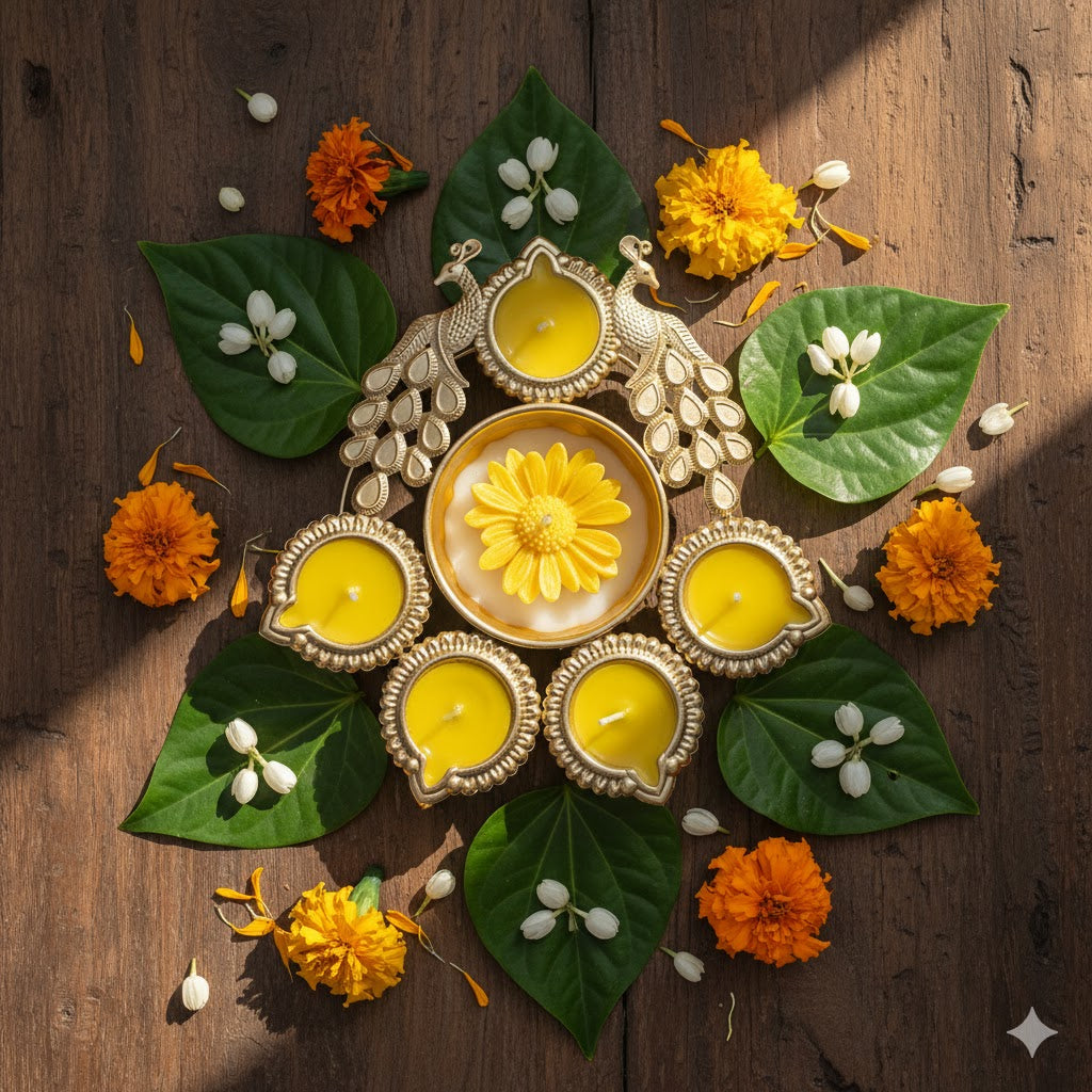 The Mayur Urli Candle